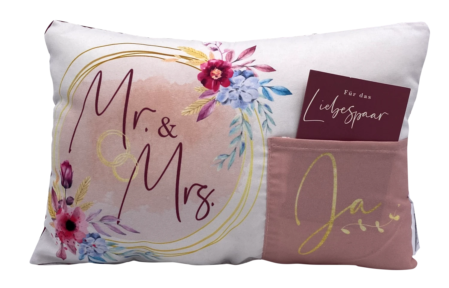 Hergo Geschenk-Kissen Mit Tasche 30x20cm - 1921 Mr. & Mrs. 1 Hergo Geschenk-Kissen Mit Tasche 30x20cm - 1921 Mr. & Mrs.