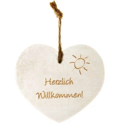 Vintage-Herz Aus Holz "Herzlich Willkommen" 21018