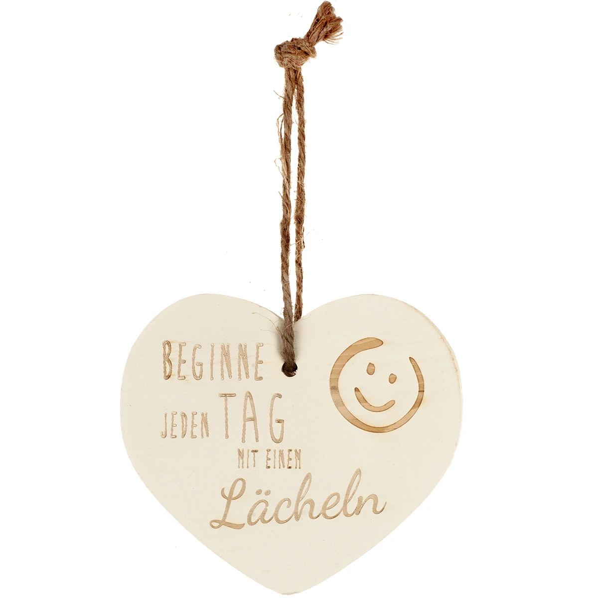 Kleines Vintage-Herz Aus Holz "Beginne Jeden Tag Mit Einem Lächeln" 24006 1 Kleines Vintage-Herz Aus Holz "Beginne Jeden Tag Mit Einem Lächeln" 24006