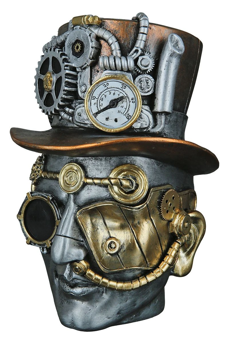 Gilde 37151 Steampunk Figur Kopf Männlich Ca. 20cm Dekoration