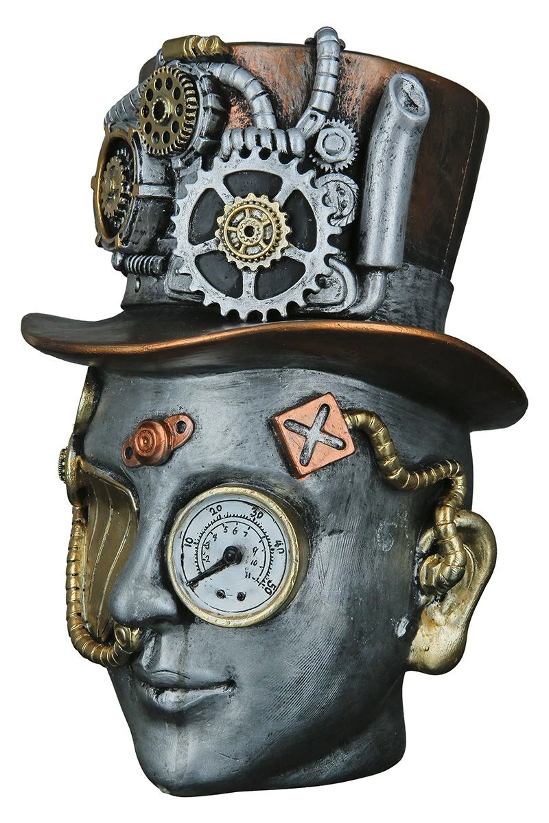 Gilde 37152 Steampunk Figur Kopf Weiblich Ca. 20cm Dekoration