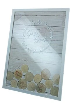 Gilde 44068 Gästebuch Rechteckig Naturfarben Mit 55 Holzscheiben Zum Beschriften -Wohndekoration Geschäft 44068 1 9 10