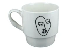 Gilde 44151 Stapeltasse 2teilig "Visione" Schwarz / Weiß Porzellan Geschenkset -Wohndekoration Geschäft 44151 4 9