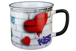 Gilde 44309 Keramik Tasse Streetart "Love" Ca. 390ml -Wohndekoration Geschäft 44309 1 2