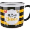 Gilde 46900 Keramik Tasse "Fleißige Biene" Schwarz-Gelb 400ml