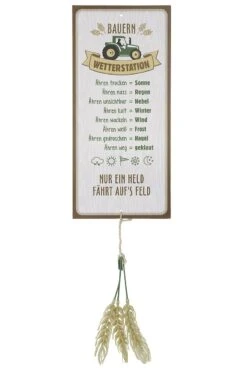 Gilde 46943 Alu Schild Wetterstation "Landluft" 30x14cm Inkl. Ähren