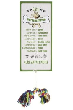 Gilde Alu Schild Wetterstation "Gassi" 30x14cm Inkl. Hundeknoten 46944