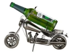 Gilde 65165 Flaschenhalter Motorrad Vernickelt 40cm Für 0,5L Bier/Wein-Flaschen -Wohndekoration Geschäft 65165 1 5
