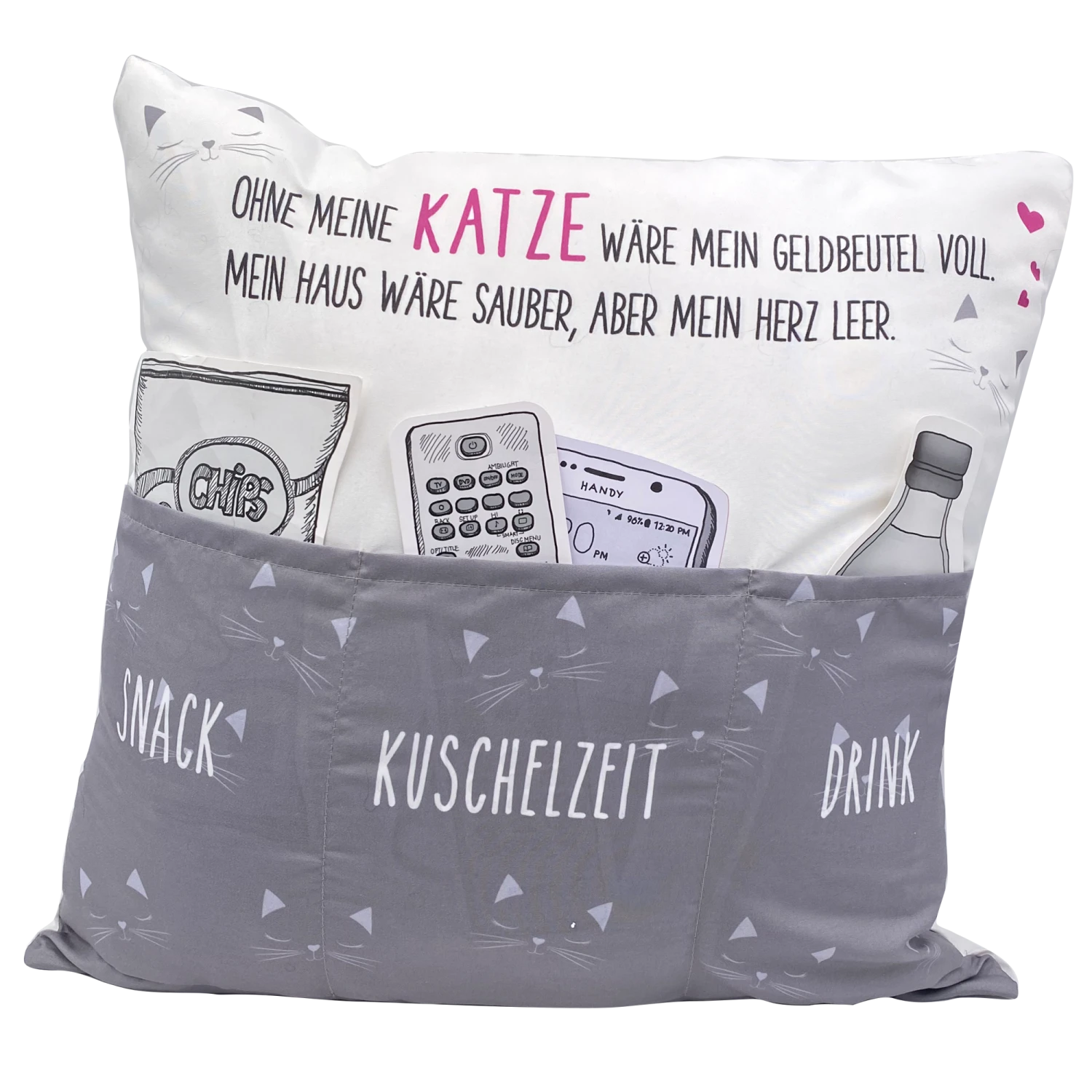 Hergo Sofahelden Kissen Mit Taschen 43x43cm - Katzenkissen 8768 1 Hergo Sofahelden Kissen Mit Taschen 43x43cm - Katzenkissen 8768