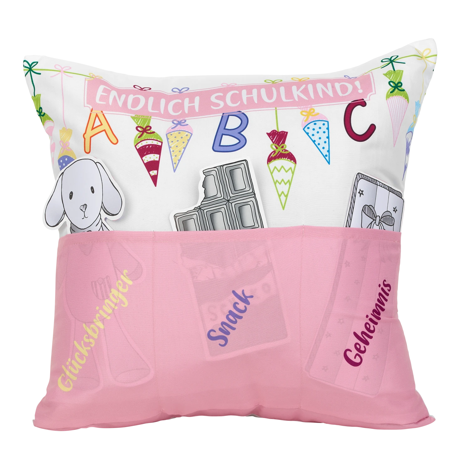 Hergo Sofahelden Kissen Mit Taschen 43x43cm - Schulanfang Mädchen 8771 1 Hergo Sofahelden Kissen Mit Taschen 43x43cm - Schulanfang Mädchen 8771