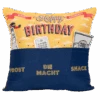 Hergo Sofahelden Kissen M. Taschen 43x43cm - Happy Birthday Retro Gelb/blau 8793