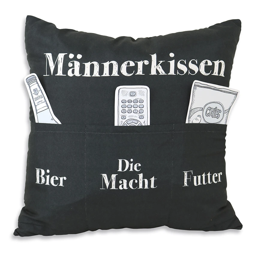 Hergo Sofahelden Kissen Mit Taschen 43x43cm - Männerkissen 8801 1 Hergo Sofahelden Kissen Mit Taschen 43x43cm - Männerkissen 8801