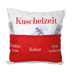 Hergo Sofahelden Kissen Mit Taschen 43x43cm - Kuschelzeit 8813
