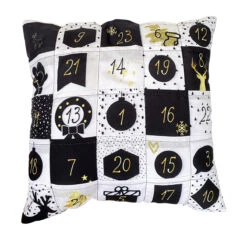 Hergo Sofahelden Adventskalender Kissen Mit Taschen 40x40cm - Black/White 8994