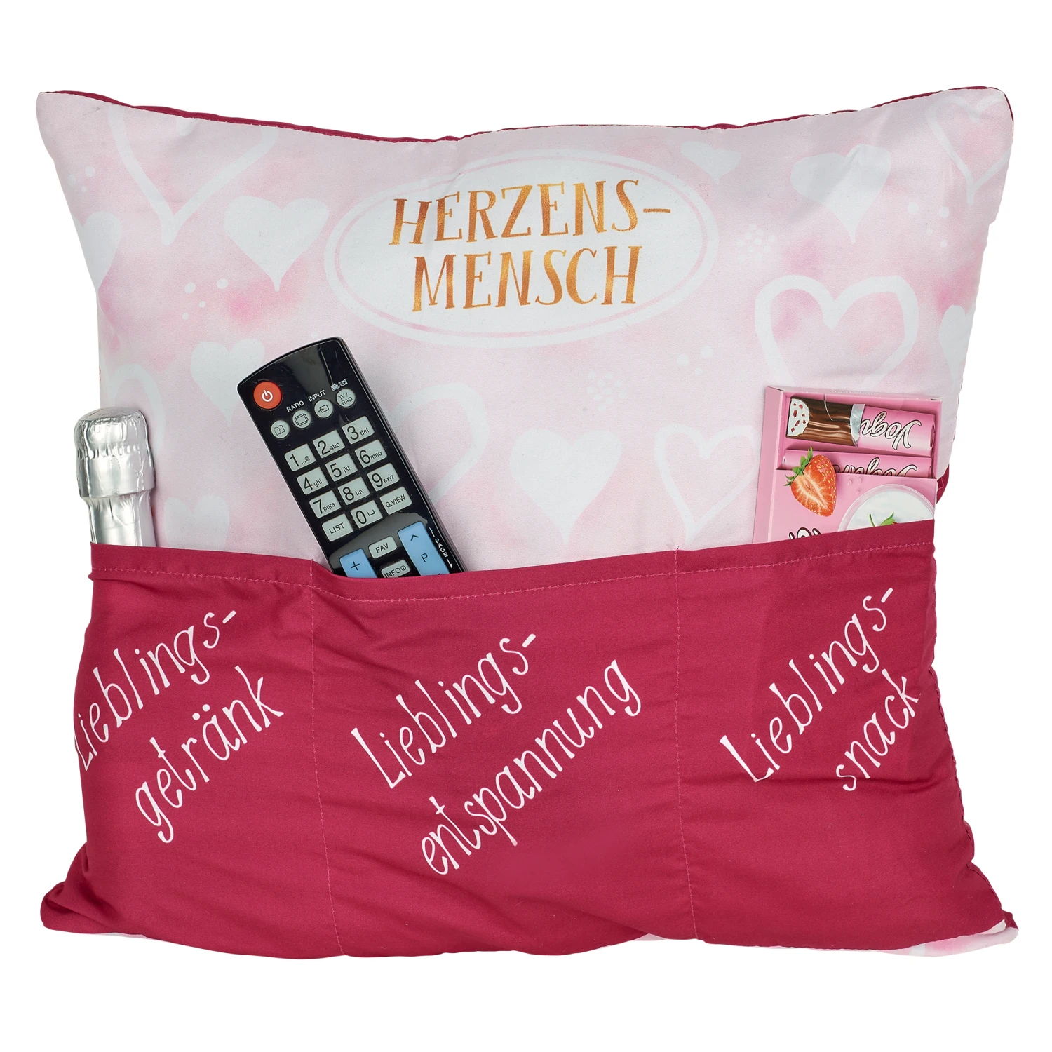 Hergo Sofahelden Kissen Mit Taschen 43x43cm - Herzensmensch 9084 2 Hergo Sofahelden Kissen Mit Taschen 43x43cm - Herzensmensch 9084 – Bild 2