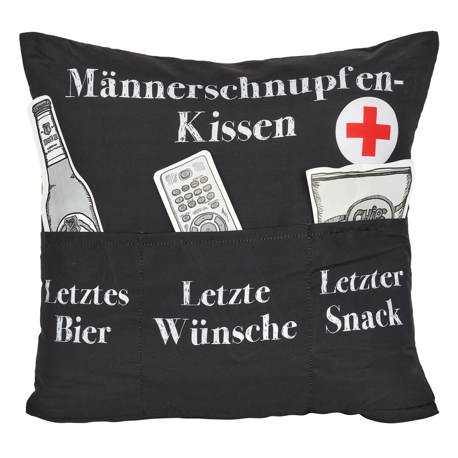 Hergo Sofahelden Kissen Mit Taschen 43x43cm - Männerschnupfen 9086 1 Hergo Sofahelden Kissen Mit Taschen 43x43cm - Männerschnupfen 9086