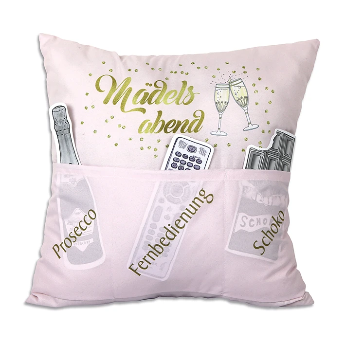 Hergo Sofahelden Kissen Mit Taschen 43x43cm - All You Need Is Mädelsabend 9576 1 Hergo Sofahelden Kissen Mit Taschen 43x43cm - All You Need Is Mädelsabend 9576