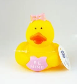Gummiente Badeente Mit Quietsche - Be Mine Mit Rosa Schleife