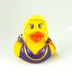 Gummiente Badeente Mit Quietsche - Blonde Dame Im Lila Kleid