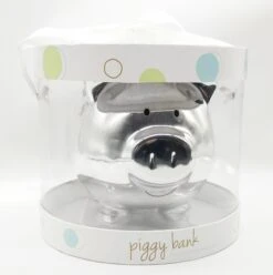 Pearhead Piggy Bank Sparschwein Silber Ca. 20cm In Geschenkbox