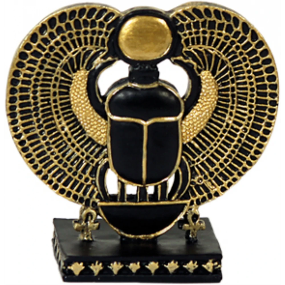 Ägyptischer Scarabeus Stehend Schwarz/gold Handbemalt Dekogegenstand MC90018 1 Ägyptischer Scarabeus Stehend Schwarz/gold Handbemalt Dekogegenstand MC90018