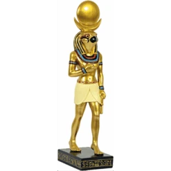 Ägyptischer Horus Goldfarben Stehend Ca. 21cm Handbemalt Dekogegenstand MC90078