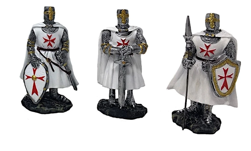 Ritter-Set 3x Figuren Weiss/Rot Mit Schild, Schwert Und Speer MC36129 Set B 1 Ritter-Set 3x Figuren Weiss/Rot Mit Schild, Schwert Und Speer MC36129 Set B